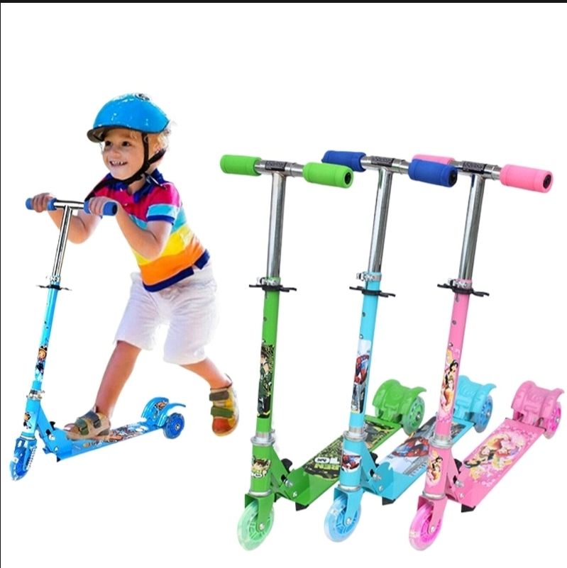 Picture of Adjustable Children's Three Wheel Folding Scooter with Braking System  Easy to Use Three Wheel Folding Scooter