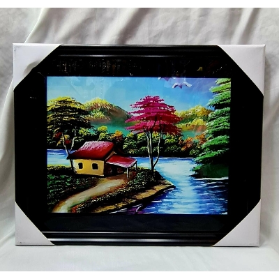 Picture of Art Print Wall Poster Wall Pictures Leaves Painting Wall Art for Bedroom Living Room Home Decor Pine Wood Frame 34x24cm