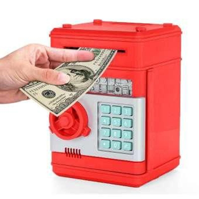 Picture of ATM Password Piggy Bank Cash Coin Can Auto Scroll Paper Money Saving Box Gift For Kids