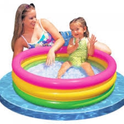 Picture of Baby Bath Tub, Baby Swimming Pool with Pumper (34 X10inch)- Multicolor