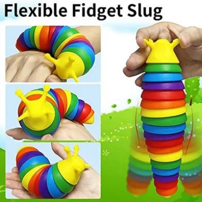 Picture of Baby Toy Food Grade Articulated Stretch Slug Fidget Sensory Toy - Baby Toys......Fidget Slug 3D Printed Articulated Slug Fidget Toy