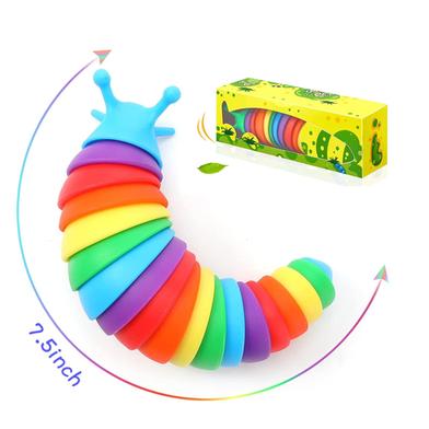 Picture of Baby Toy Food Grade Articulated Stretch Slug Fidget Sensory Toy - Baby Toys......Fidget Slug 3D Printed Articulated Slug Fidget Toy
