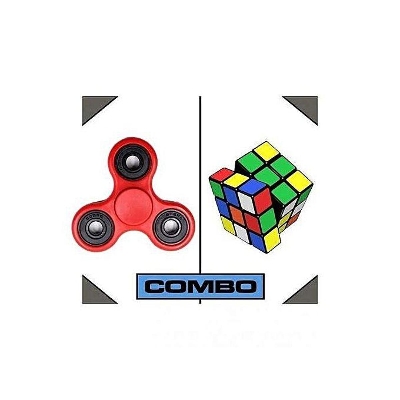 Picture of Combo Pack of Fidget Spinner and Rubik Magic Cube - Multicolor