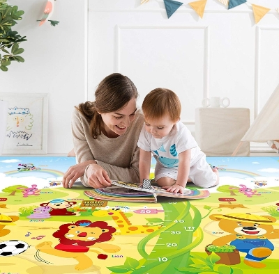 Picture of Crawl 'in Baby Mat Crawling Play Mats for Baby Kids Gym Infant Care Waterproof Mattress (Large Size - 5  Feet 3 Feet, 1cm Thickness)