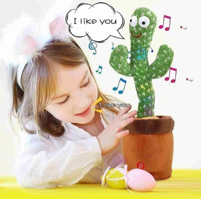 Picture of Dancing Cactus Toy Electric Cactus Sing Repeat Singing Rechargeable Talking Cactus Mimicking Toy For Plush Toys 120 SONGS