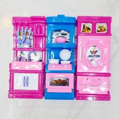 Picture of Dream Kitchen Set for Toys Pink Freezer Refrigerator kitchen Happy Little Chef Kitchen Playset toy for kids