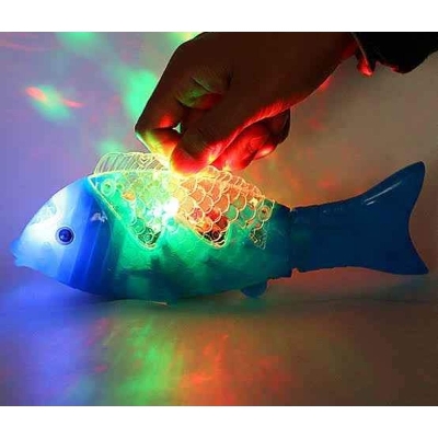 Picture of Electric moving Fish Toys with 3D Light & Music Projections electric fish creative free music swing fishglow toy free fish