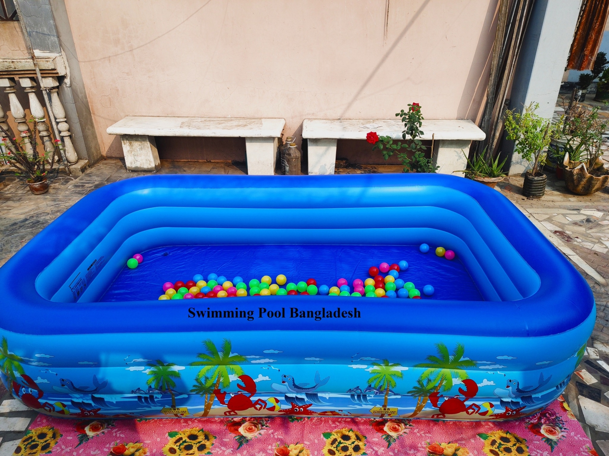 Picture of Enjoy Quality Family Time with Inflatable Paddling Bathtub - Safe and Fun for Kids : Length-150Cm