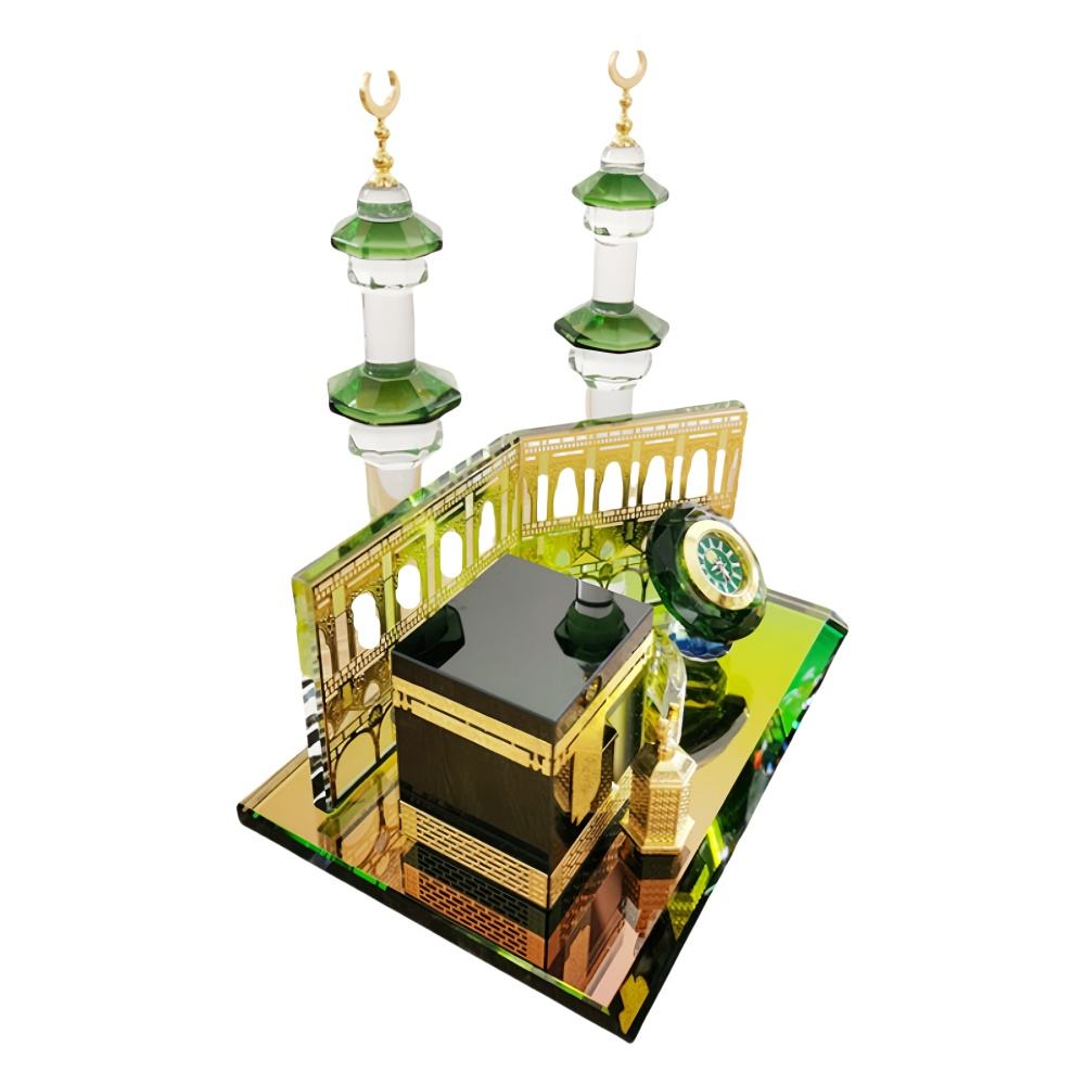 Picture of Glass Kaba Ghar magnet Showpiece - Green and Black