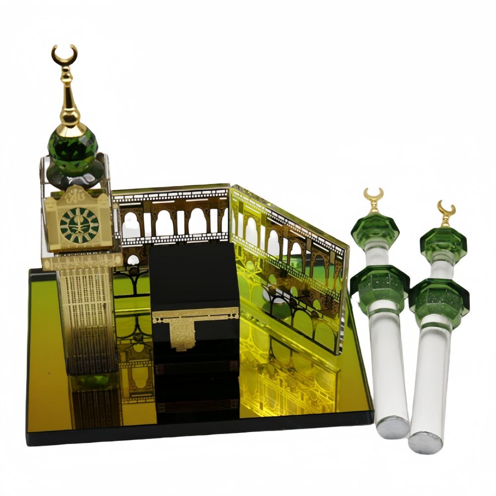 Picture of Glass Kaba Ghar magnet Showpiece - Green and Black