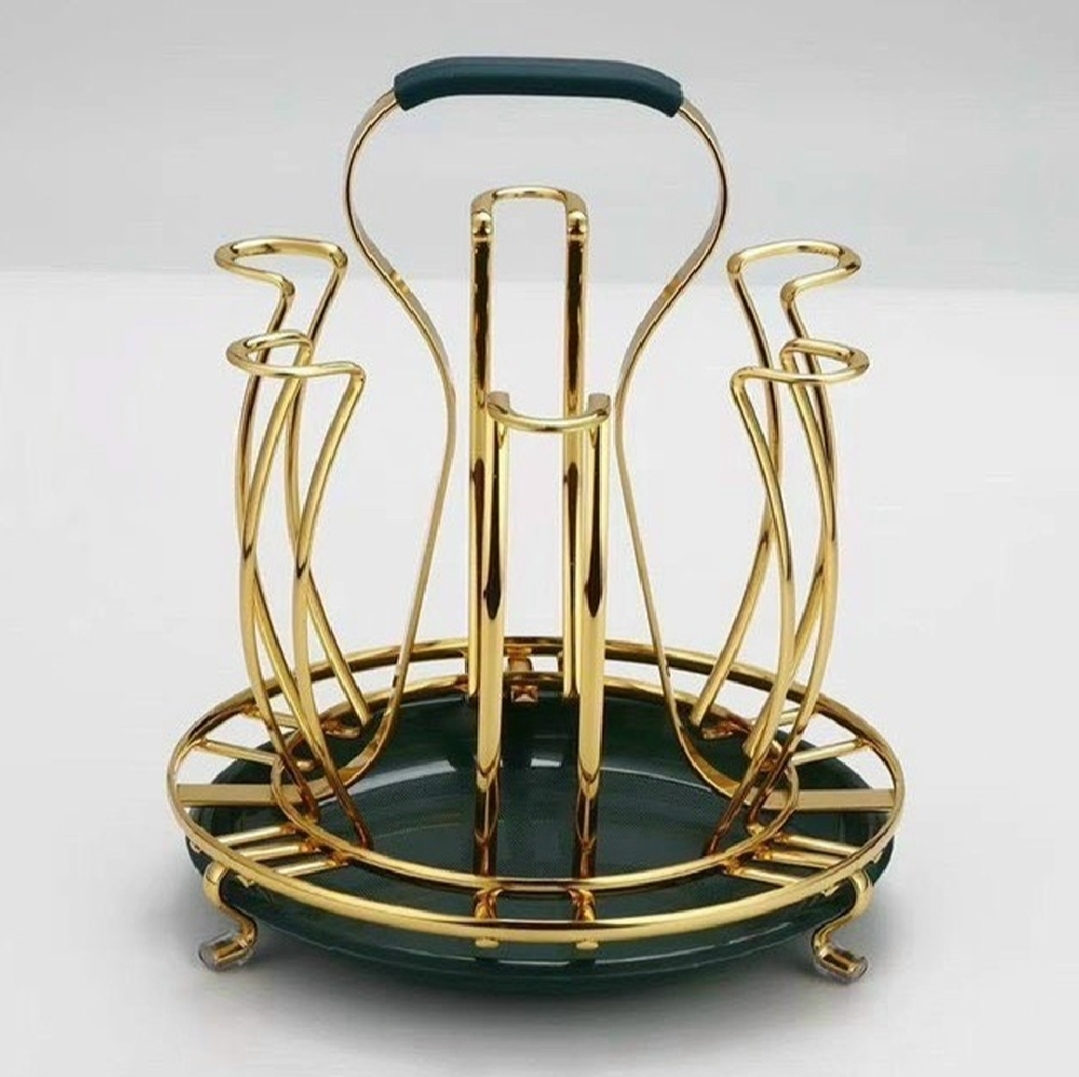 Picture of Glass Stand Excellent Quality Dining Table Glass Stand - White And Silver- Elevate Your Dining Experience With This Stylish And Functional Stand