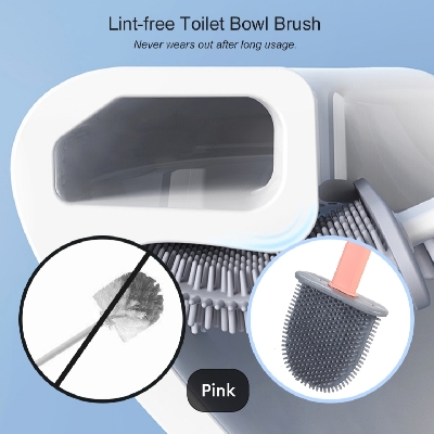 Picture of Highlights • Easily remove dead corner stains with the flexible but sturdy TPR brush head, you don't need to apply too much force. • Non-scratch TPR bristles scrub and remove debris in toilet bowl without making invisible micro scratches. • Ventilation sl