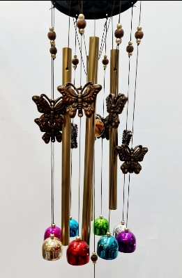 Picture of Home indoor decoration wind bell hanging ornament memorial wind chimes 4 stick big size doorbell gnat metal Outdoor Living Wind Chimes Yard Garden Tubes Bells Copper Home Craft Decor Gifts Layor