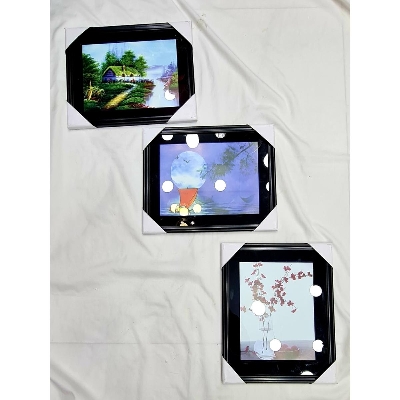 Picture of Hozada 3 pieces combo pack  Canvas Art Print Wall Poster Wall Pictures Leaves Painting Wall Art for Bedroom Living Room Home Decor Pine Wood Frame 34x24cm