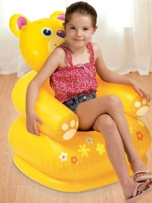 Picture of Inflatable Teddy Bear Chair - Yellow Highly Vital - Cartoon Creative Inflatable Air Sofa Kids Chair-Household Toddlers Children - Toys & Games - Modern and Trendy