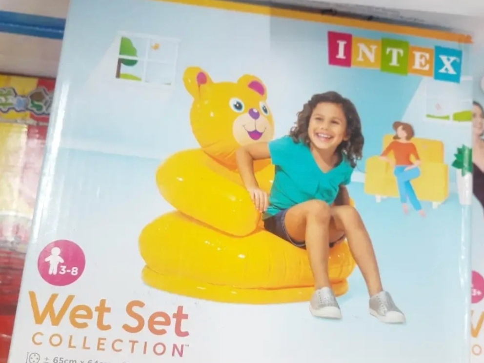 Picture of Inflatable Teddy Bear Chair - Yellow Highly Vital - Cartoon Creative Inflatable Air Sofa Kids Chair-Household Toddlers Children - Toys & Games - Modern and Trendy