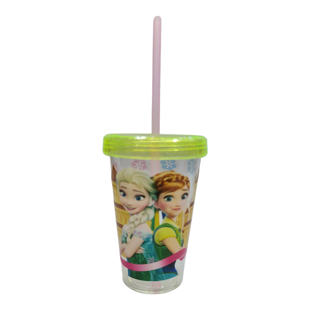 Picture of Juice Jar Hello Kitty Frozen Mermaid Design Slipper Plastic Acrylic with Straw Juice Pot Baby Juice Glass New Design
