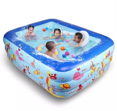 Picture of Kids Baby Children lInflatable Swimming Pool Bath Tub Portable Outdoor Summer Water Fun Play Toy ( 120cm 4.5 Feet /3 Feet)
