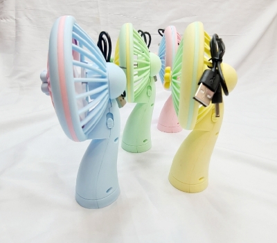 Picture of NEW Portable mini rechargeable travel fan for indoor and outdoor use Premium Quality - Rechargeable Folding Fan With LED Light- Signifying Quality