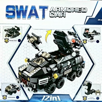 Picture of Palos 572 Pcs Military Armored Car 12 in 1 City Building Block for Kids 25 Play Style