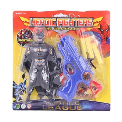 Picture of Plastic Heroic Fighters  Figure Toy - Black and Blue