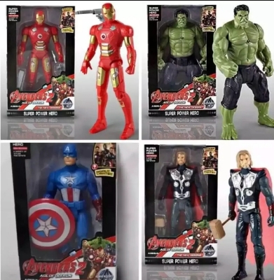 Picture of Plastic Hulk Man iron Man Thor Captain America  Figure - Green and Black