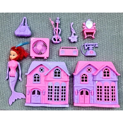 Picture of Princess Mermaid Doll With Sweet Family doll house toy set - Doll