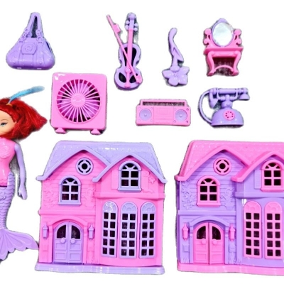 Picture of Princess Mermaid Doll With Sweet Family doll house toy set - Doll