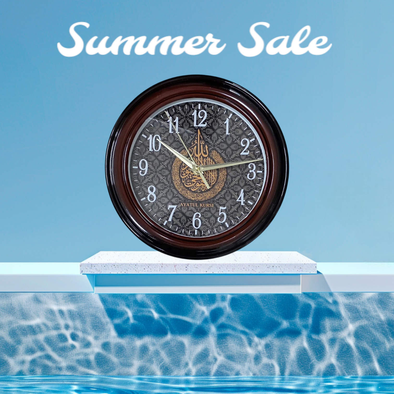 Picture of stylish wall clock Islamic wall clock Allah Muhammad Mecca Madina writing wall clock dealing wall clock