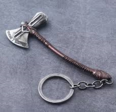 Picture of Thor Stormbreaker keychain European and American film and television peripheral accessories Infinity War Thor's hammer shape alloy keychain pendant small gift