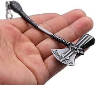 Picture of Thor Stormbreaker keychain European and American film and television peripheral accessories Infinity War Thor's hammer shape alloy keychain pendant small gift