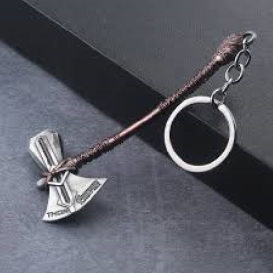 Picture of Thor Stormbreaker keychain European and American film and television peripheral accessories Infinity War Thor's hammer shape alloy keychain pendant small gift