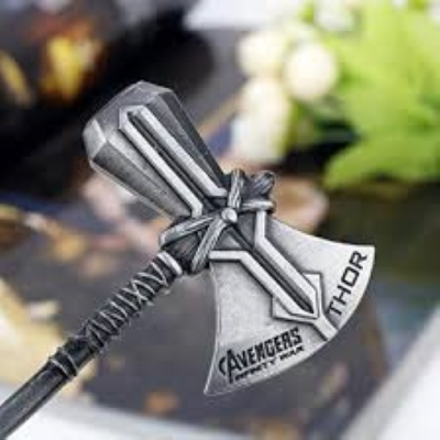 Picture of Thor Stormbreaker keychain European and American film and television peripheral accessories Infinity War Thor's hammer shape alloy keychain pendant small gift