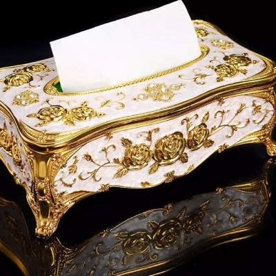 Picture of WHISM Europe Style Elegant Tissue Box Table Napkin Holder Noble  a Tissue Holder Napkin Box Wipes Container for Napkins Paper