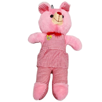 Picture of Woolen Soft  For Kids - Pink Woolen Teddy Bear Soft Doll Happy Birthday To You