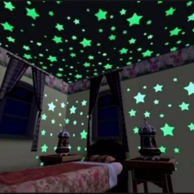 Picture of গ্লু ডটসের সাথে অন্ধকারে গ্লো স্টার 15 পিস ওয়াল সজ্জার জন্য সেরা গ্লোয়িং বর্ণমালা, লাভ, প্রজাপতি এবং আঠালো স্টিকার সহ বিগ স্টার রেডিয়াম - sticker