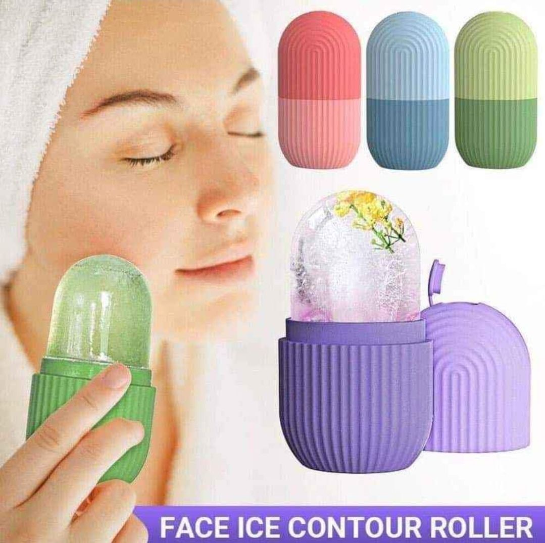 Picture of 𝐒𝐢𝐥𝐢𝐜𝐨𝐧 𝐈𝐜𝐞 𝐅𝐚𝐜𝐞 𝐑𝐨𝐥𝐥𝐞𝐫 lce Roller For Face, Beauty Facial Massage lceRoller, Glow Cube lce Roller for Face, Skin CareTools for Eye Wrinkles, Acne Puffiness Relief