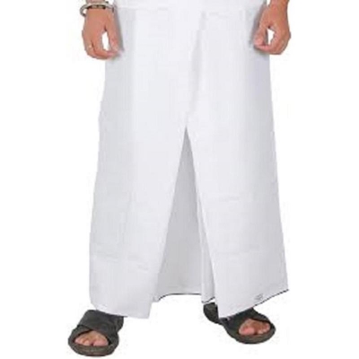 Picture of Lock Cotton Men's Lungi (Lock Dubai_WCM, White, Free Size) 2.3MTS - Int: One size