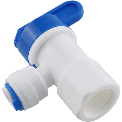 Picture of 1/4 Inch Tank Ball Valve Water Purifier Accessories for Reverse Osmosis RO Water Storage Tanks - White