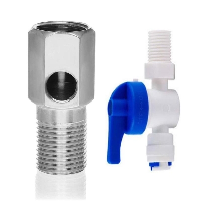Picture of Water Purifier 1,4inch Plastic Inlet Ball Valve set - Water Jar - White