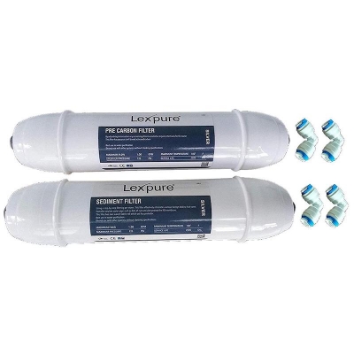 Picture of Lexpure Silver Pre Carbon + Sediment + 4 pcs Connector (Elbow) Suitable for All Brand of RO Water Purifier