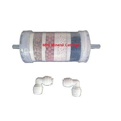 Picture of 1 Pcs RO Mineral Mini Cartridge Filter 1/4" QC Fit Connect with RO+UF+UV any RO Water Purifier ( With 2pcs 1/4" push Elbow )