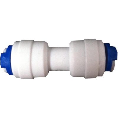 Picture of 2pcs 1/4" Equal Straight Elbow Pushfit Connector Fitting - Fridge Pipe , RO Water Purifier system.