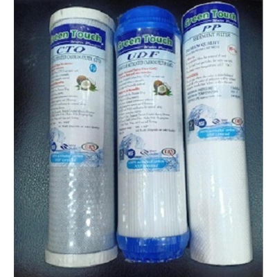 Picture of 10 '' 3 in 1 PP + UDF + CTO Water Filter Integrated, Whole House Cartridge Activated Carbon Cartridge Filter, Water Purification System - White