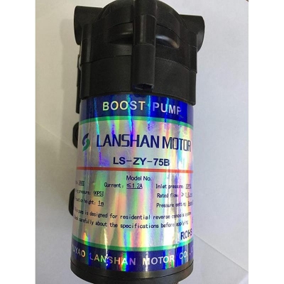 Picture of LANSHAN Booster Pump 75GPD Suitable for All RO Water Purifiers (Black) With 2pcs Pump Elbow - Black