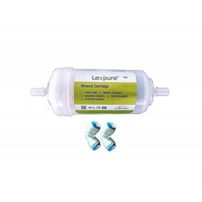 Picture of Lexpure Multistage Antioxidant Alkaline Antibacterial Ro Mineral Cartridge Kit, 4inch (With 2pcs Push Elbow) - Water Jar - White