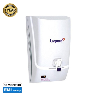 Picture of Livpure 7 Stage RO Water Purifier Glitz Silver RO UF Mineralizer 7 Litres Storage Capacity - White