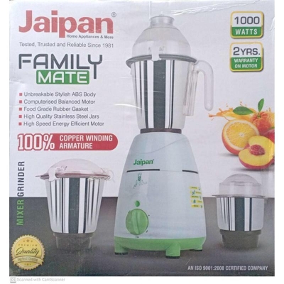 Picture of Jaipan Mixer Grinder / Blender Family Mate 1000WT ,100% Copper Motore