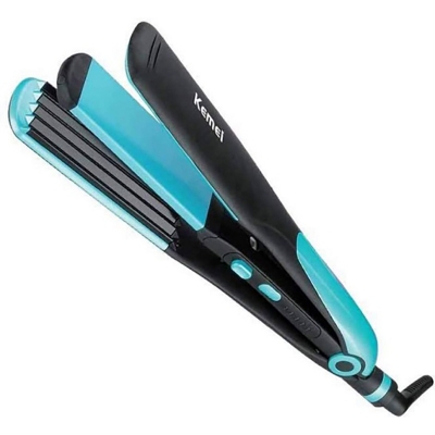 Picture of Kemei KM-2209 Professional Electronic Hair Straightener Hair Curler 2 in 1 Irons 90W Hairstyling Portable Flat - Black