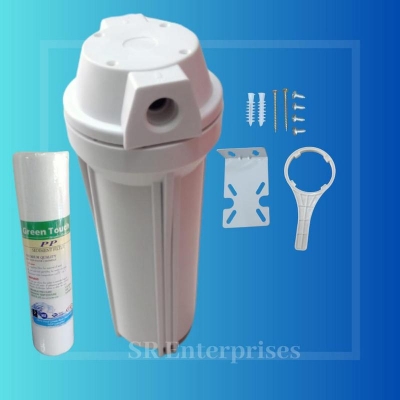 Picture of 10 inch  Reverse Osmosis Filter White Housing for Ro System ½ inch in out Full Set - White